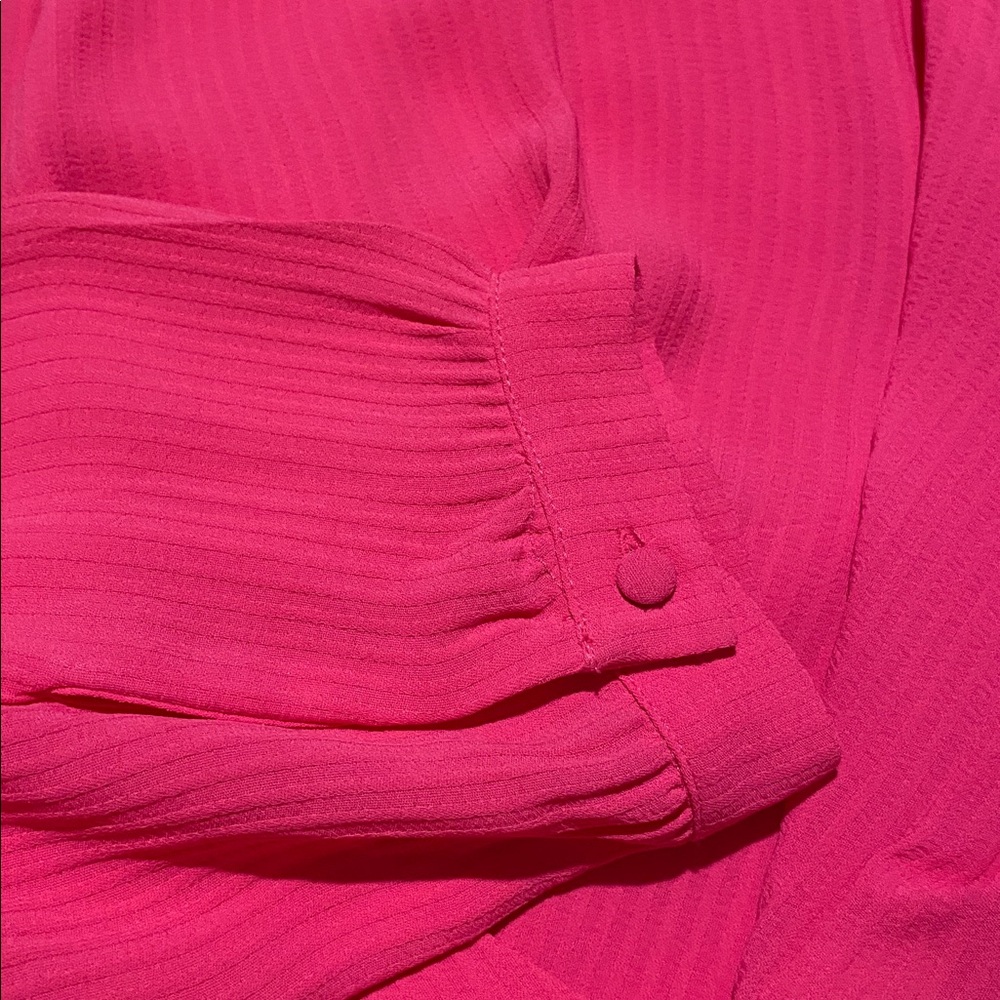 Sezane Hot Pink Wrap Blouse - Picture 9 of 9